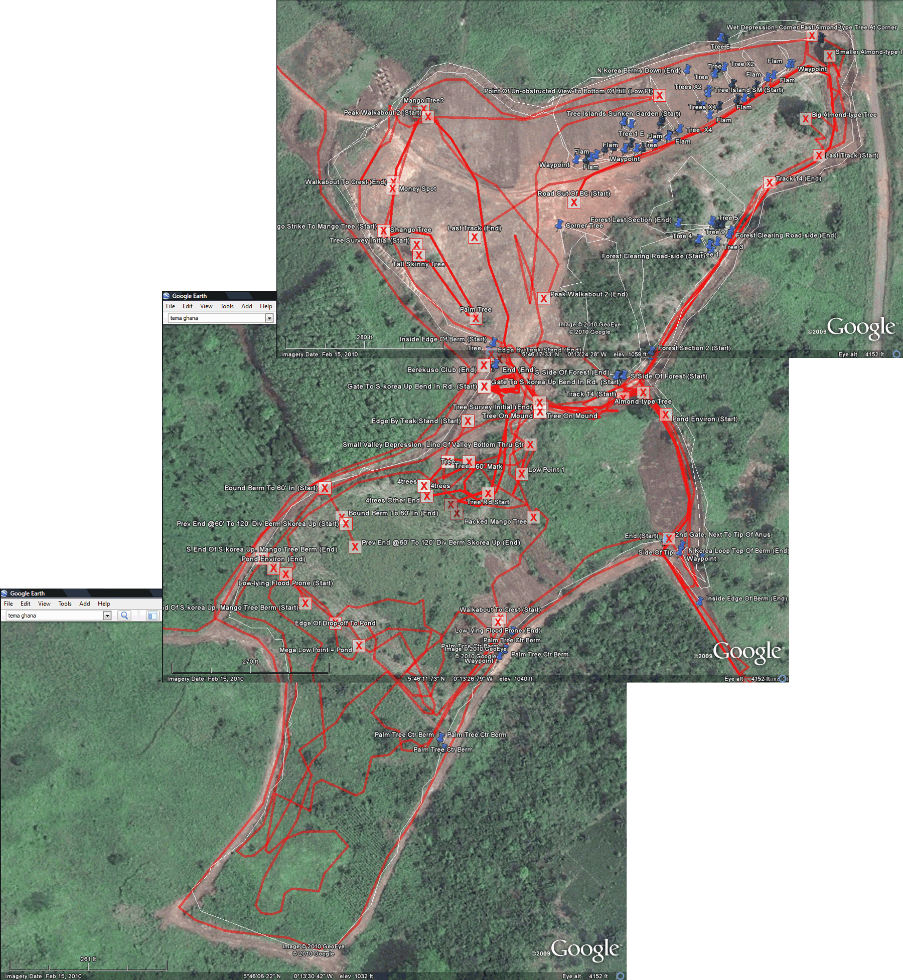 drawing Berekuso club satellite imagery compilation